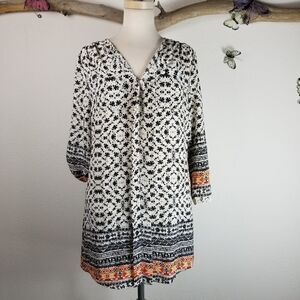 Papaya black and white tunic mini dress